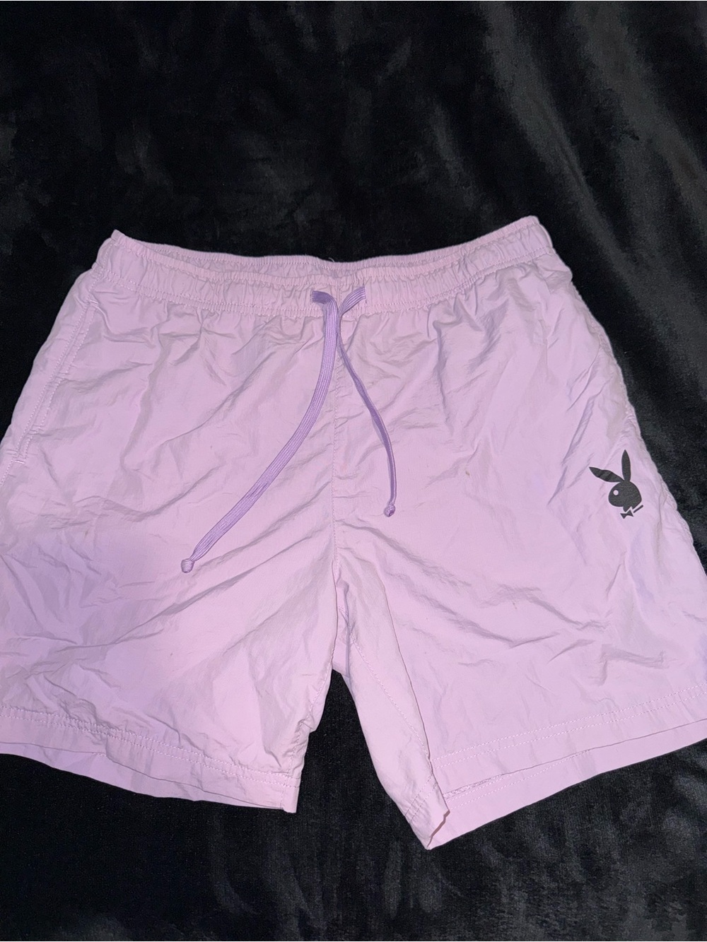 PLAYBOY Pastel Lilac Swim Shorts with Black Bunny Logo